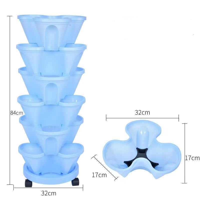 Hydroponic Tower Planter - أواني زراعة الفراولة والخضروات البلاستيكية القابلة