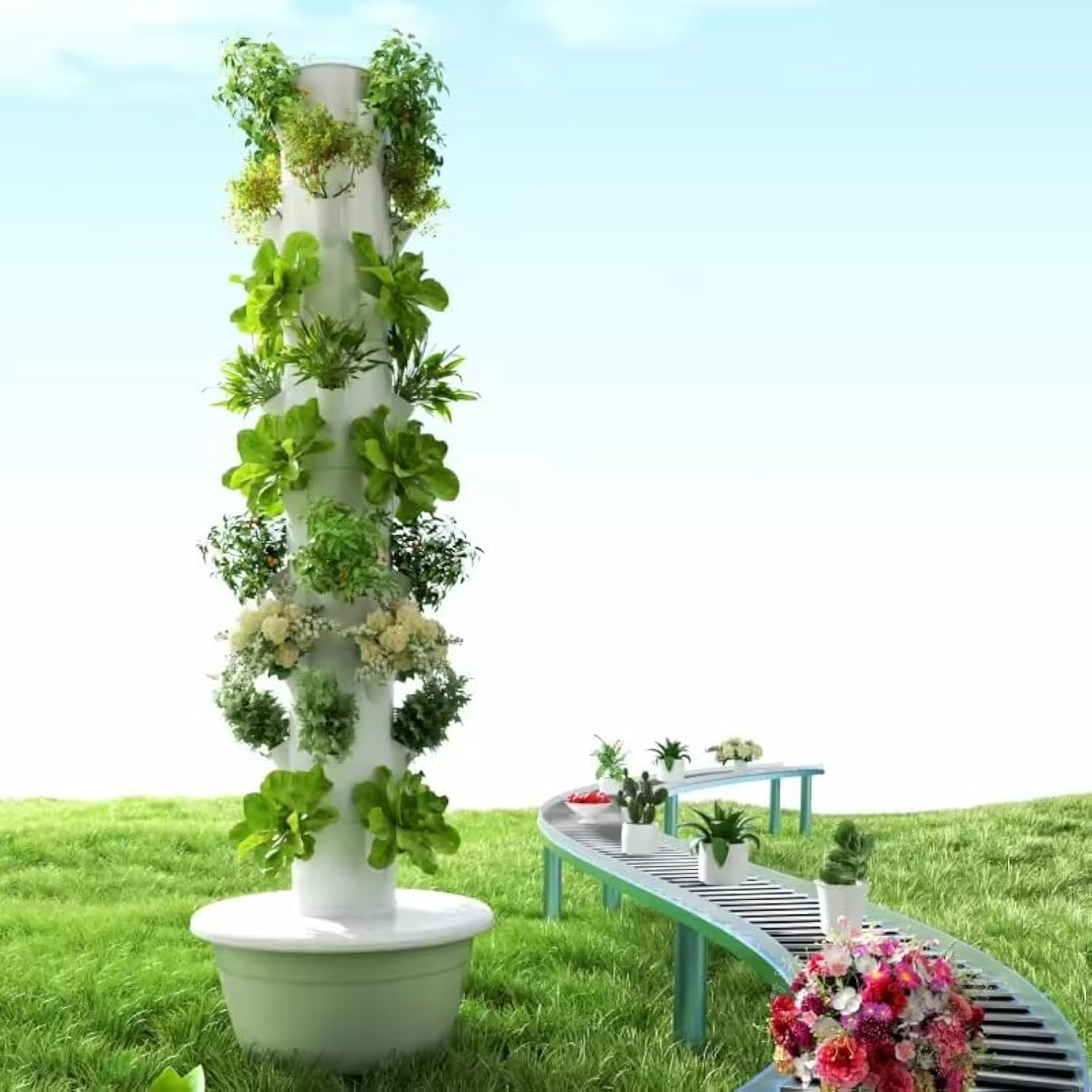 برج زراعة عمودي هيدروبوني للخض - مراجعة Hydroponic Tower Planter وسعره